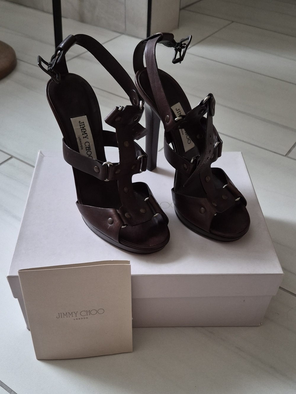 Jimmy Choo Brown Gladiator Heels